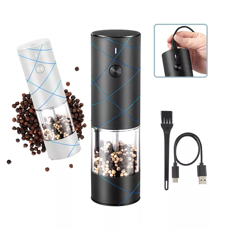百诣现货厨房电动黑胡椒研磨器充电式花椒海盐磨调味自动研磨器